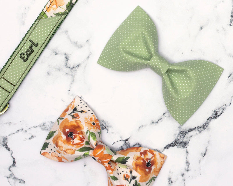 Natural Green Floral Dog Collar