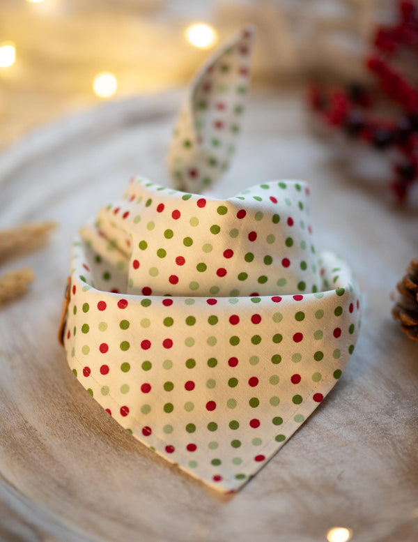 Polka Dot Holiday Dog Bandana