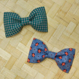 Green Checked Dog Bow Tie