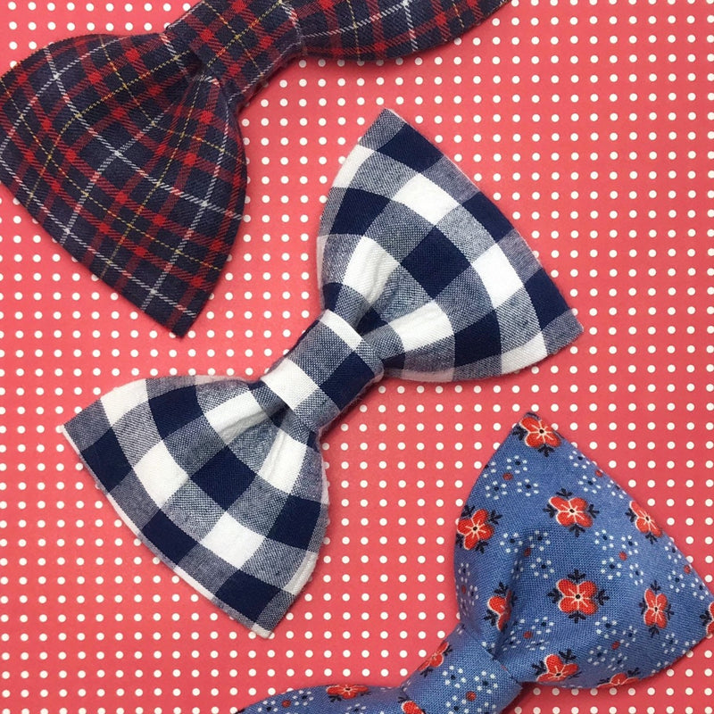 Blue and Red Dog Bowtie