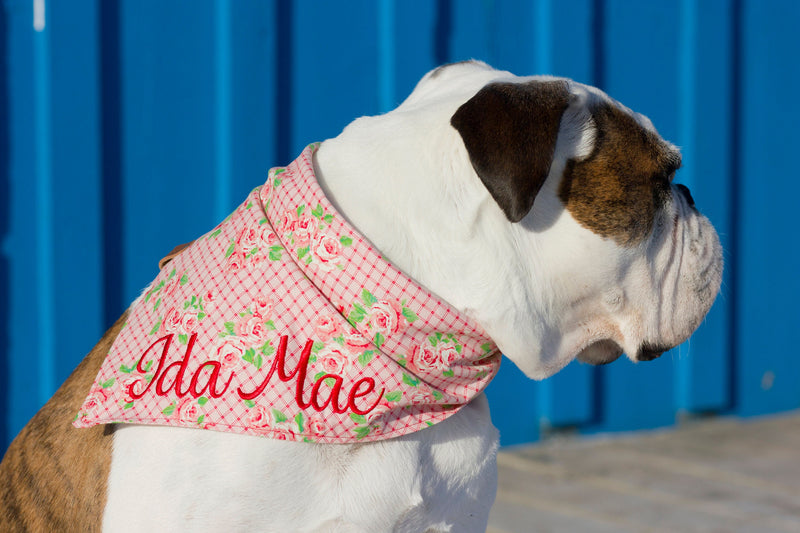 Personalized Floral Puppy Scarf