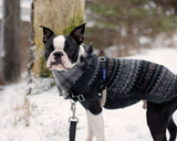 Grey Plaid Dog Scarf