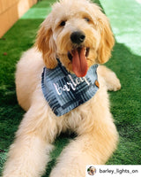 Navy Blue Plaid Personalized Dog Bandana
