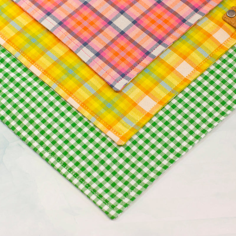 Summer Plaid Cotton Dog Bandana