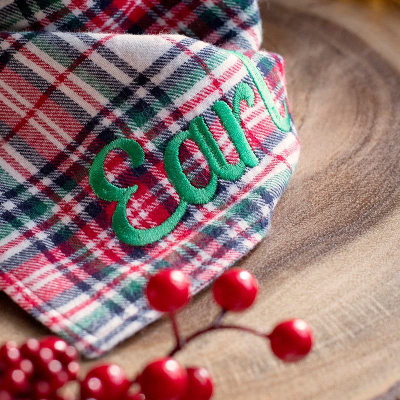 Christmas Plaid Dog Bandana