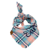 Blue Pink Blush Navy Flannel Pet Bandannas