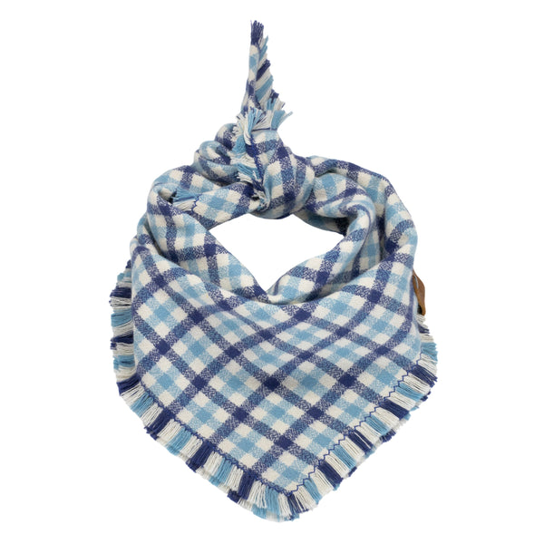 Blue Plaid Flannel Pet Bandannas