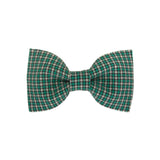 Green Checked Dog Bow Tie
