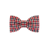 Red and Navy Blue Plaid Wool Dog Bowtie