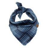 Navy Blue Plaid Personalized Dog Bandana